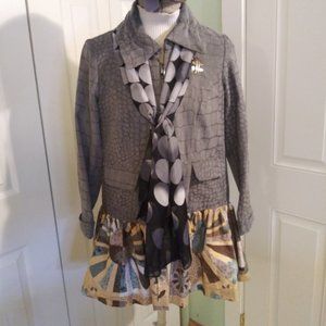 2440 Jeaniemade Size Medium Petite Upcycled Zip-up Jacket